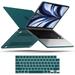 iBenzer Compatible with 2024 2023 2022 MacBook Air 13 inch case M2 A2681 Hard Shell Case with Keyboard Cover for New M2 Mac Air 13.6 in with Touch ID Querztal Green W-MAT13-KK-QUGN+1