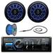 Single DIN Marine Powersports Bluetooth Media Color Display Receiver BOSS Audio Marine 6.5 2-way 200 Watt Blue LED Full Range Speakers AM/FM Antenna 50Ft 16 Gauge Marine Speaker Wire