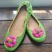 Lilly Pulitzer Shoes | Lilly Pulitzer Leather Ballet Flats | Color: Green/Pink | Size: 7