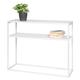 bremermann Console Table with Shelf, Flower Stool, Metal, white