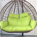 Thicken Hanging Chair Cushion Double Removable Egg Nest Shaped Basket Cushion Replacement, Waterproof Washable 2 Persons Seater Wicker Rattan Swing Seat Pads for Patio Garden,Light Green