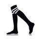 Mysocks Knee High Long White Stripe Black Socks