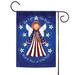 Patriotic Angel "Star Light Star Bright" Outdoor Garden Flag 18"x12.5"