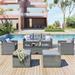 6-piece Wicker PE rattan Patio Outdoor Conversation Sectional Set