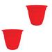 HC Companies ECA12000 12 Inch Eclipse Planter w/ Attached Saucer, Red (2 Pack) - 0.75