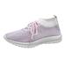 KaLI_store Womens Sneakers Women Walking Sneakers Casual Comfortable Breathable Lightweight Mesh Non Slip Fashion Shoes Pink 6.5