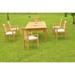 Grade-A Teak Dining Set: 6 Seater 7 Pc: 122 Atnas Double Extension Rectangle Table And 6 Mas Stacking Arm Chairs Outdoor WholesaleTeak #WMDSMS36