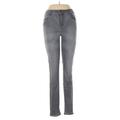 J Brand Jeans - Mid/Reg Rise Skinny Leg Denim: Gray Bottoms - Women's Size 28 - Dark Wash