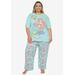 Plus Size Women's Disney The Little Mermaid Ariel Pajama 2-Piece Set T-Shirt & Pants by Disney in Teal (Size 2X (18-20))