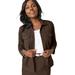 Plus Size Women's Classic Cotton Denim Jacket by Jessica London in Chocolate (Size 18) 100% Cotton Jean Jacket