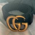 Gucci Accessories | Authentic Gucci Belt - 49 Inches/125cm With Large Gold Gucci Emblem | Color: Black | Size: 125cm