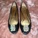 Kate Spade Shoes | Kate Spade Black Pearl Peep Toe Slip On Shoes Sz-6 1/2 M | Color: Black/White | Size: 6.5