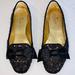 Kate Spade Shoes | Kate Spade Black & Gold Sequin Bow Flats Audrina | Color: Black/Gold | Size: 6