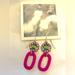 Anthropologie Jewelry | Anthropologie Earrings Emerald Green W/Rhinestones Wrapped Pink Links New Unused | Color: Green/Pink | Size: Os