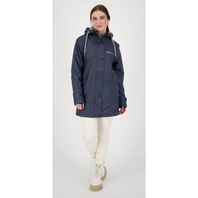 Regenjacke DEPROC ACTIVE "Friesennerz NEW ELLESMERE", Damen, Gr. 44 (L), blau (navy), Obermaterial: 100% Polyurethan;Futter: 100% Polyester, casual, figurumspielend, Langarm gerader Abschluss mit Druckknopf, Jacken, auch in Großen Größen erhältlich Image