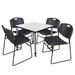 Regency Romig Kee 30" L Breakroom Table & Chair Set Wood/Metal in Black/Brown | 34 H x 30 W x 30 D in | Wayfair TB3030WHAPGY44BK