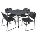 Regency Romig Kee 36" L Breakroom Table & Chair Set Wood/Metal in Black/Brown | 34 H x 36 W x 36 D in | Wayfair TB3636MHAPGY44BK
