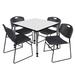 Regency Romig Kee 36" L Breakroom Table & Chair Set Wood/Metal in Black/Brown | 34 H x 36 W x 36 D in | Wayfair TB3636WHAPGY44BK