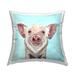 Stupell Industries Blue Piglet Animal Face Printed Throw Pillow Design By Jen Seeley Polyester/Polyfill blend | 18 H x 18 W x 7 D in | Wayfair