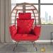 Dakota Fields Prattsville Swing Chair Wicker/Rattan in Red | 58.2 H x 23 W x 39 D in | Wayfair D586006E2886454683D23E4ED186642A