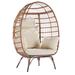 Dakota Fields Prattsville Swing Chair Wicker/Rattan in White/Brown | 58.2 H x 23 W x 39 D in | Wayfair 4CDFB633AA564659A7ECE7A09CD02897