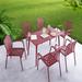 Hokku Designs Savana Rectangular 6 - Person Aluminum Outdoor Dining Set Metal in Red | 47.24 W x 27.56 D in | Wayfair