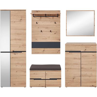 Garderoben-Set INNOSTYLE "MEMPHIS", braun (artisan eiche), B:255cm H:192cm T:38cm, ABS-Kunststoff, Hartfaserplatte, MDF, Spanplatte, Dekorfolie, Kastenmöbel-Sets Image