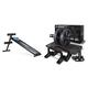 Relaxdays Sit Up Bank klappbar & Amonax Bauchroller Liegestützgriffe Springseile fitness sportgeräte bauchmuskeltrainer für zuhause, ab roller trainingsgerät set