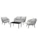 Serina Set:1 Loveseat (2-Seater),2 Armchairs,1 Coffee Table Patio Set