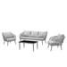 Serina Set :1 Sofa (3-Seater), 2 Armchairs, 1 Coffee Table Patio Set