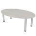 4 Person Powered Oval Shaped Conference Table Silver Post Legs 6'x4'