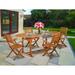 East West Furniture Patio Dining Set Consists of an Oval Outdoor Wood Table and Folding Arm Chairs, Natural Oil (Pieces Option)