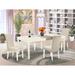 East West Furniture 5 Piece Dining Table Set- a Rectangle Kitchen Table and 4 Linen Fabric Dining Chairs, Finish Options)