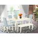 East West Furniture Dining Room Furniture Set Includes a Dining Table and Linen Linen Fabric Chairs, (Pieces & Finish Options)