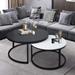 Round Coffee Tables,2 Round Nesting Table Set Circle Coffee Table with Storage Open Shelf for Living Room