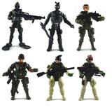 6 Pcs 1/18 Special Force Army SWAT Soldiers Action Figures Military Soldier Model for Collection