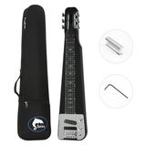 Batking Lap Steel Guitar Electric Slide Guitars 6 String Slotted Headstock Guiter(Black Color)