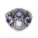 Majestic Queen,'Sterling Silver Amethyst Cocktail Ring from Bali'