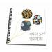 3dRose Happy 52nd Birthday - Modern stylish floral Balloons. Elegant black brown blue 52 year old Bday - Memory Book 12 by 12-inch