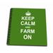 3dRose Keep Calm and Farm on - carry on farming - gift for farmers - Green motivational motivating calming - Mini Notepad 4 by 4-inch