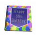 3dRose Balloons with Purple Banner Happy 50th Birthday - Memory Book 12 by 12-inch