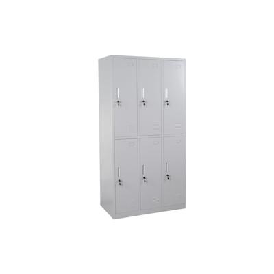 Schließfach Boston T829, Schließfachschrank Wertfachschrank Spind, Metall 6 Fächer ~ grau