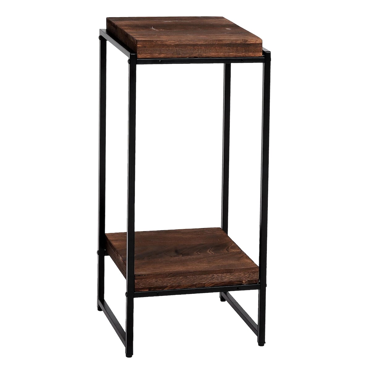 Mendler Blumentisch HWC-K71, Blumenregal Beistelltisch Pflanzregal, MVG-zertifiziert MDF Metall ~ dunkelbraun, 82cm Image