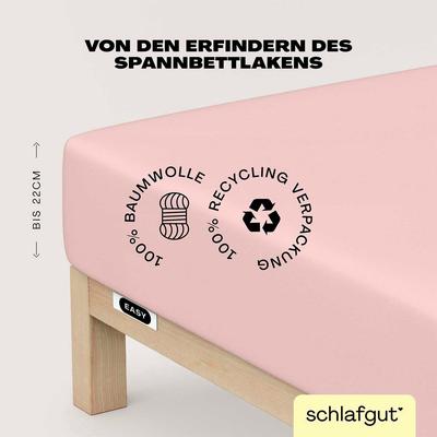 Spannbettlaken SCHLAFGUT "EASY aus 100% Baumwolle, weich & saugfähig, Marken-Bettlaken", lila (lila light), B:180-200cm L:200cm, Jersey, Obermaterial: 100% Baumwolle, Laken, für Matratzen bis 22 cm Höhe, in 90x200, 140x200 oder 180x200 cm Image