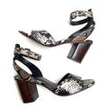 Coach Shoes | Coach “Pipher” Leather Ankle Strap Block Heel Sandal | Color: Black/Gray | Size: 7