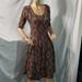 Lularoe Dresses | Lularoe Nicole Fit And Flare Multi Color Dress Women's Size Medium | Color: Red/Tan | Size: M
