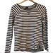 Anthropologie Tops | Anthropologie Knit Striped Navy Grey Top Small Euc Long Sleeve Anthropologie | Color: Blue/Gray | Size: S