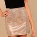 Free People Skirts | Free People Modern Femme In Metallic Rose Gold Suede Mini Skirt Size 4 | Color: Gold/Tan | Size: 4