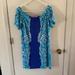 Lilly Pulitzer Dresses | Lilly Pulitzer Brilliant Blue Moon Jelly Tiana Off The Shoulder Dress Size L | Color: Blue/White | Size: L