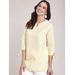 Blair Women's Tie Three-Quarter Sleeve Tunic - Yellow - L - Misses